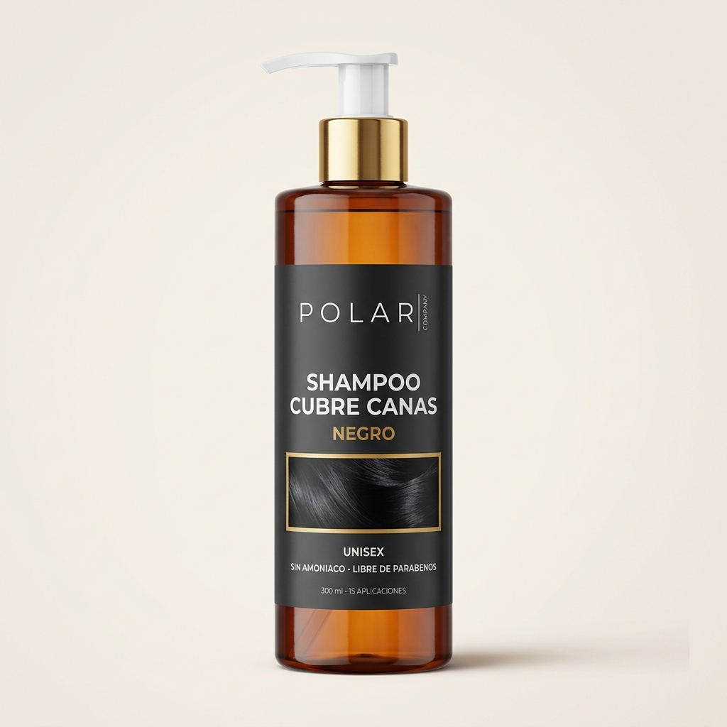 Shampoo Cubre Canas Polar Company tono Negro 300 ml